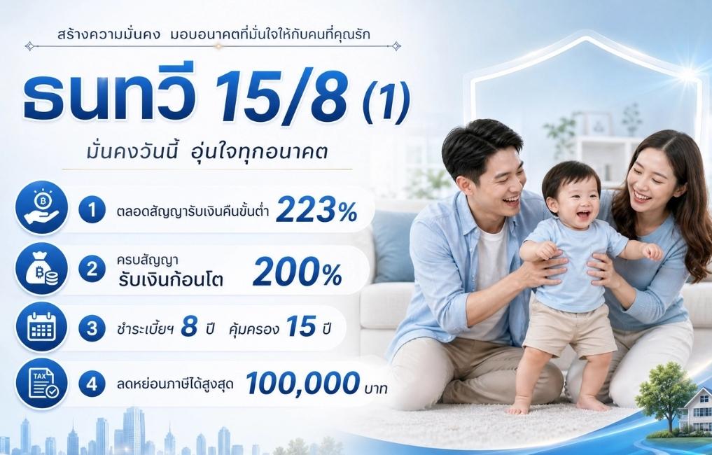 แบบประกัน ธนทวี 15/8 (1): ออมสั้น คุ้มครองยาว สร้างความมั่นคงที่จับต้องได้
 